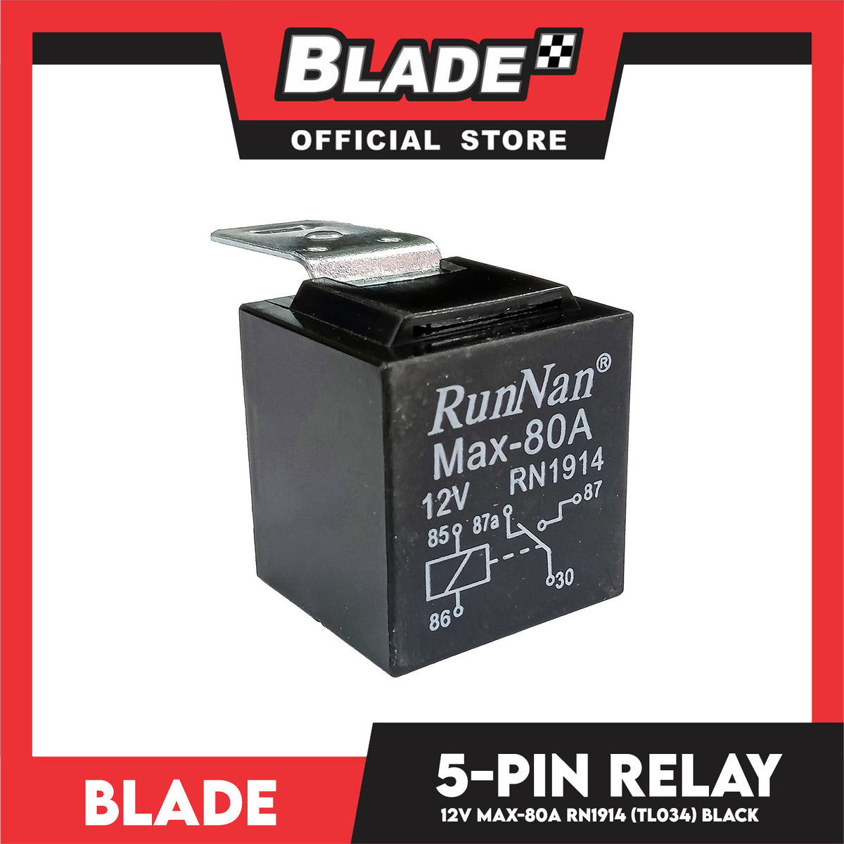 Blade 5-Pin Relay 12V Max-80A RN1914 (TL034) Black