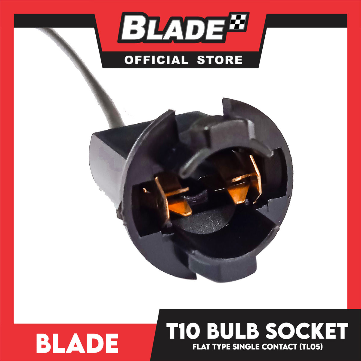 Blade T10 Bulb Socket, Flat Type Single Contact (TL05)