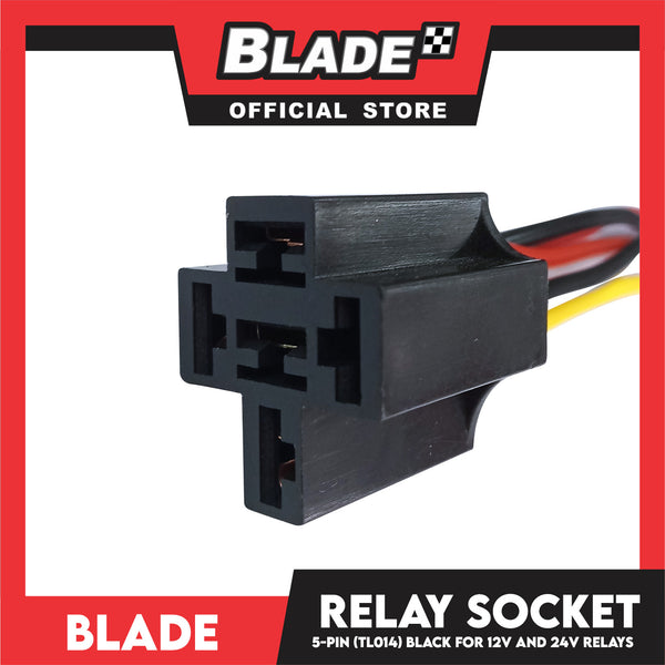 Blade 5-pin Automotive Relay Socket Black for 12V and 24V Relays (TL014)