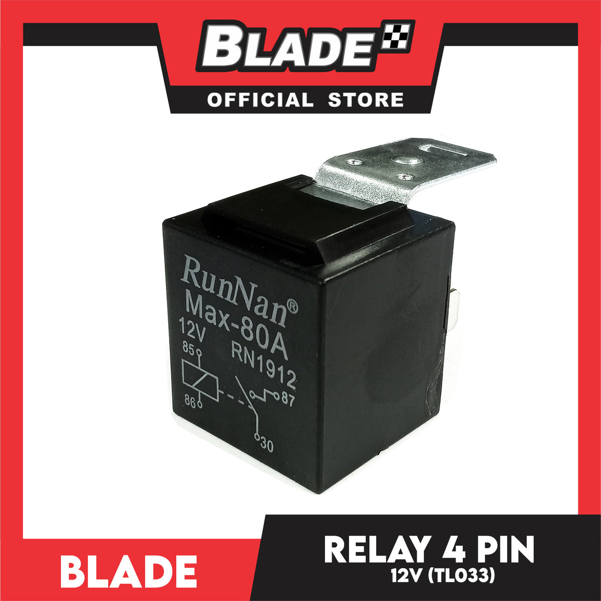 Blade 4-Pin Relay 12V Max-80A RN1912 (TL033) Black
