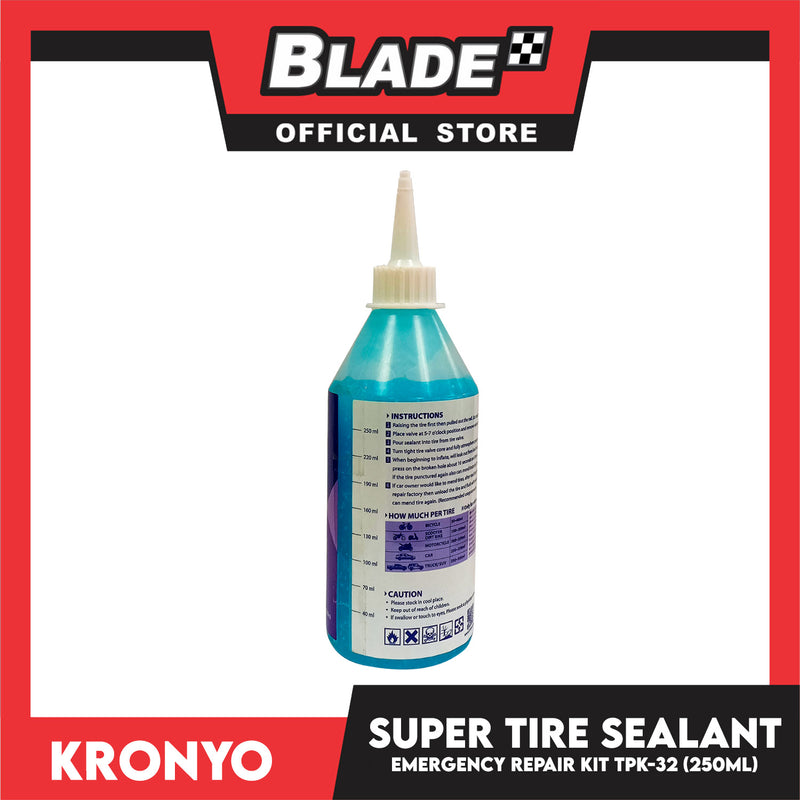 Kronyo Super Tire Sealant TPK-32 250ML Simplest DIY Tire Puncture Emergency Repair Kit