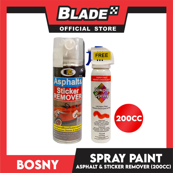 Bosny Asphalt and Sticker Remover 200CC B130 with Free Soft Fabric Paint 73.9ml