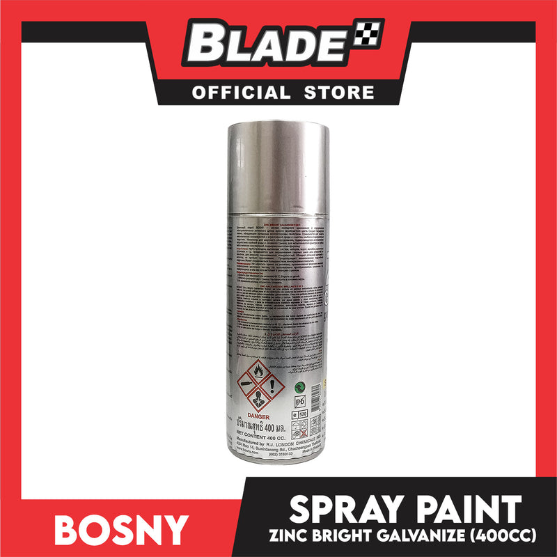 Bosny Zinc Galvanize Spray Paint B136 400CC with FREE Spray Paint for Apparel 73.9ml