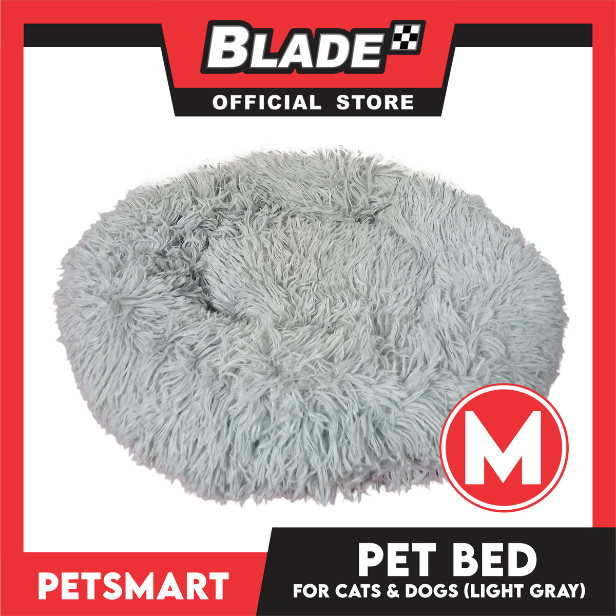 Pet Bed for Cats and Dogs (Light Gray Color) Medium Size 55cm x 45cm x 8cm
