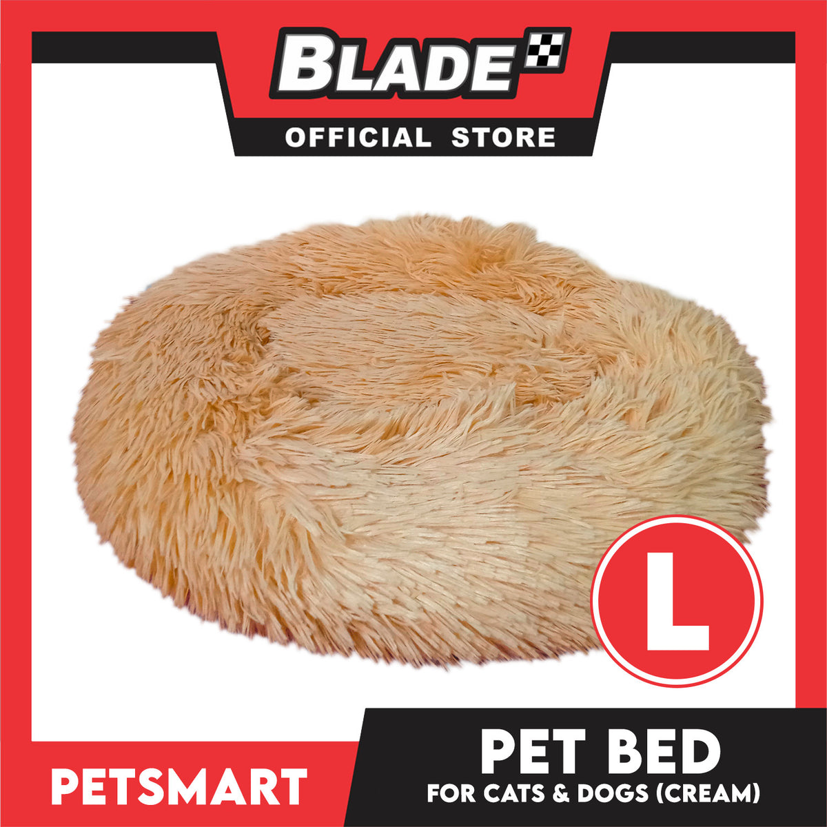 Pet Bed for Cats and Dogs (Cream Color) Large Size 63cm x 46cm x 8cm