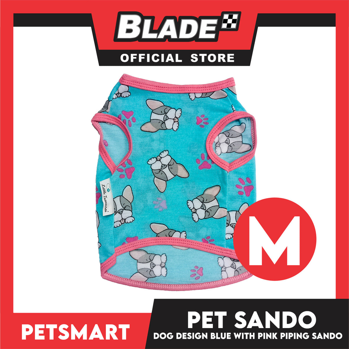 Pet Sando Dog Design Blue with Piping Color, Medium Size (DG-CTN196M)