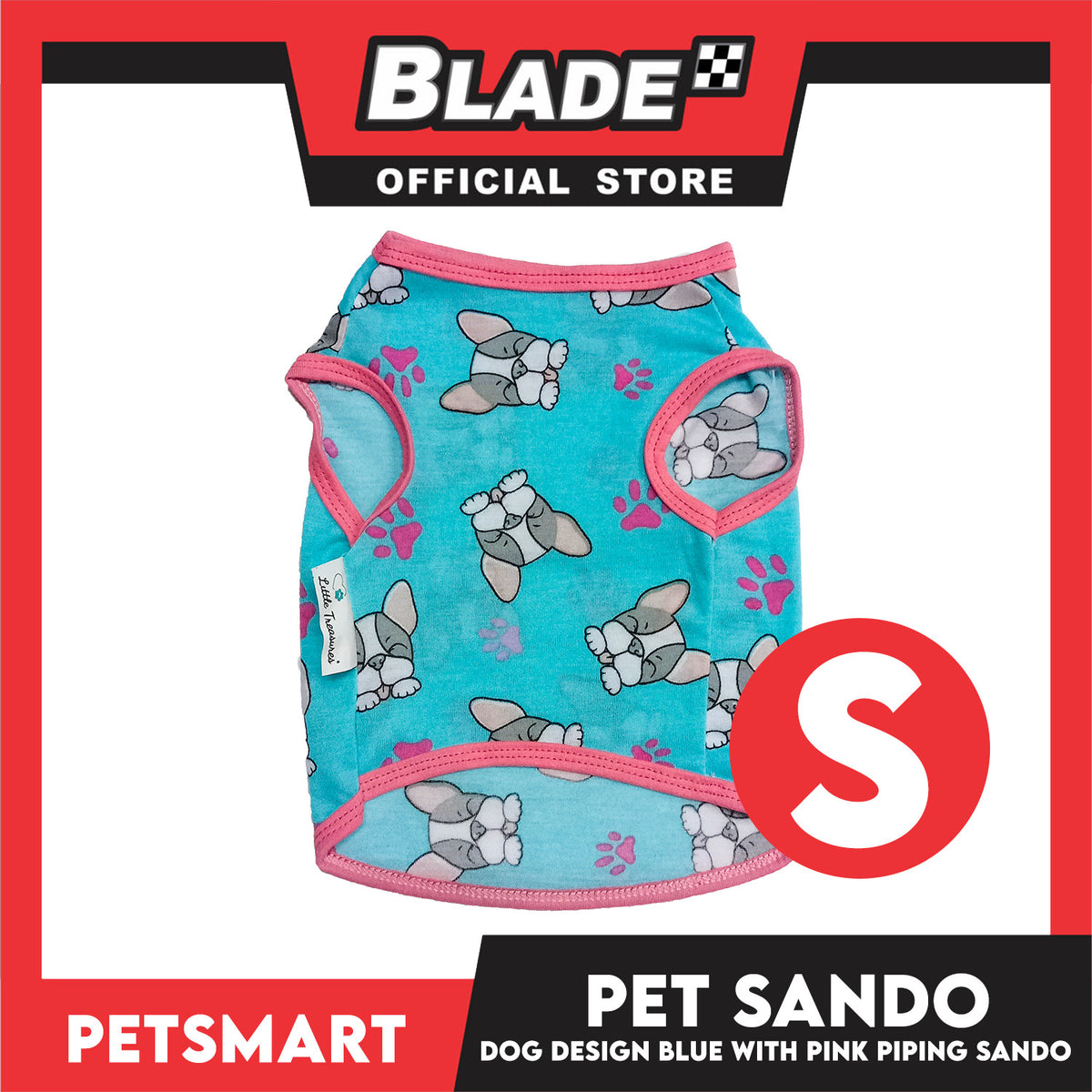 Pet Sando Dog Design Blue with Piping Color, Small Size (DG-CTN196S)
