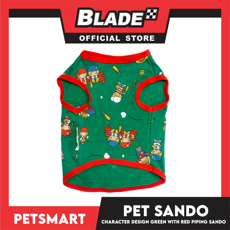 Pet Sando Character Design, Green with Red Piping Color, Small Size (DG-CTN199S)