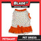 Pet Dress Polkadots White with Orange Color Skirt and Ribbon Design, Small Size (DG-CTN200S)