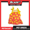 Pet Dress Lemon Salmon Pink with Yellow Spaghetti Strap Design, Small Size (DG-CTN202S)