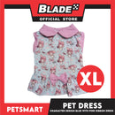 Pet Dress Character Design, Blue with Pink Ribbon Color, XL Size (DG-CTN205XL)