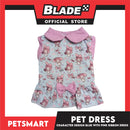 Pet Dress Character Design, Blue with Pink Ribbon Color, XL Size (DG-CTN205XL)
