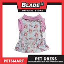 Pet Dress Character Design, Blue with Pink Ribbon Color, XL Size (DG-CTN205XL)