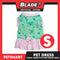 Pet Dress Floral Green with Pink Ribbon Design, Small Size (DG-CTN212S)