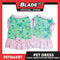Pet Dress Floral Green with Pink Ribbon Design, Large Size (DG-CTN212L)