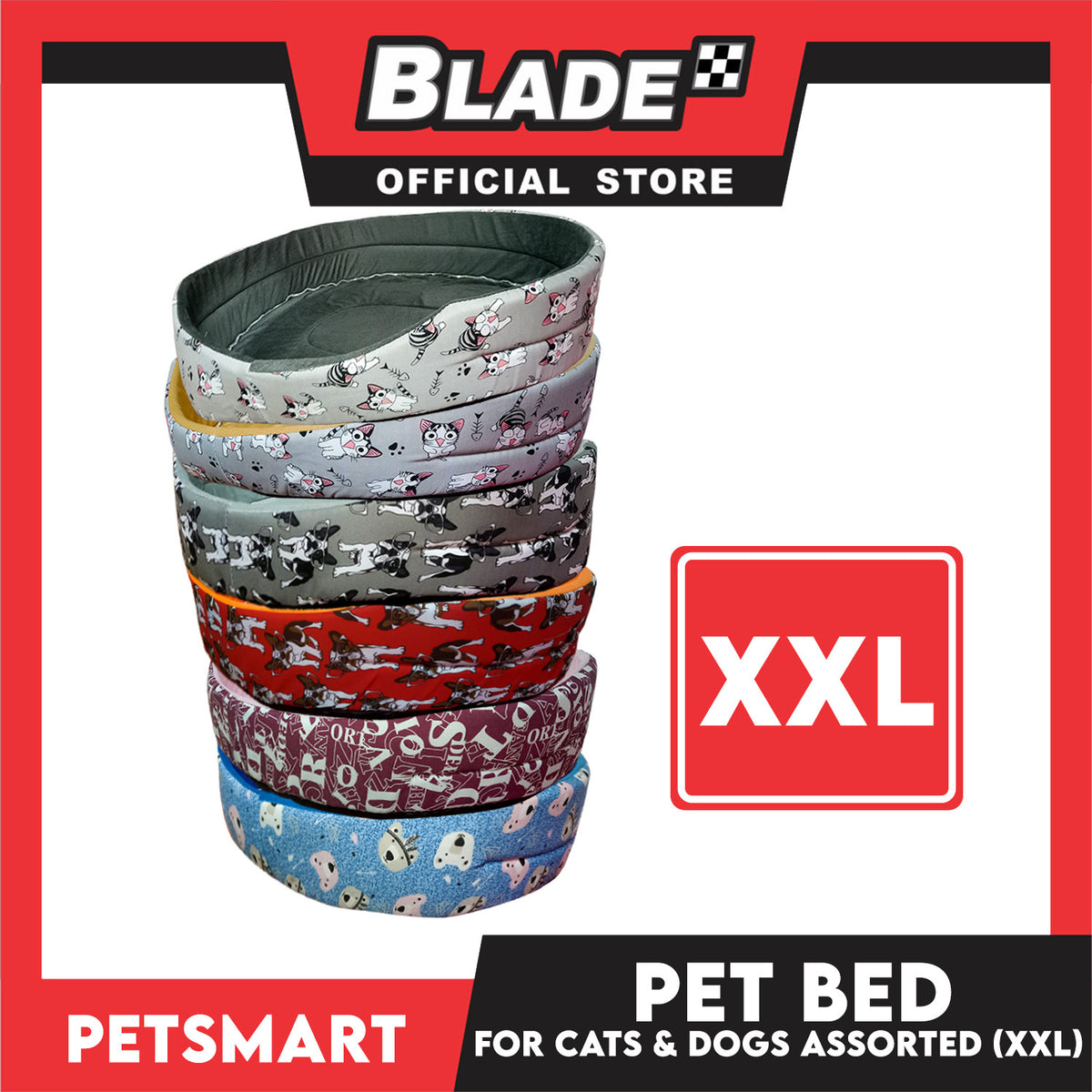 Pet Bed Soft and Comfortable Sleeping XXL (Assorted Colors and Designs) for Cats and Dogs