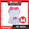 Pet Dress Character Design Light Blue with Pink Collar and Ribbon Color Design, Medium Size (DG-CTN201M)