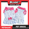 Pet Dress Character Design Light Blue with Pink Collar and Ribbon Color Design, Large Size (DG-CTN201L)