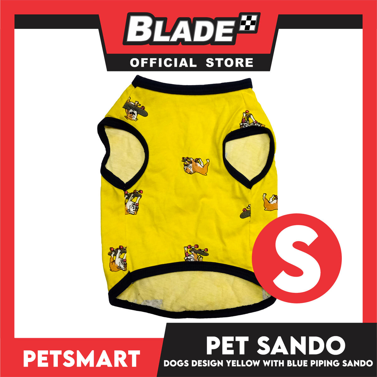 Pet Sando Yellow with Blue Piping Sando, Small Size (DG-CTN207S)