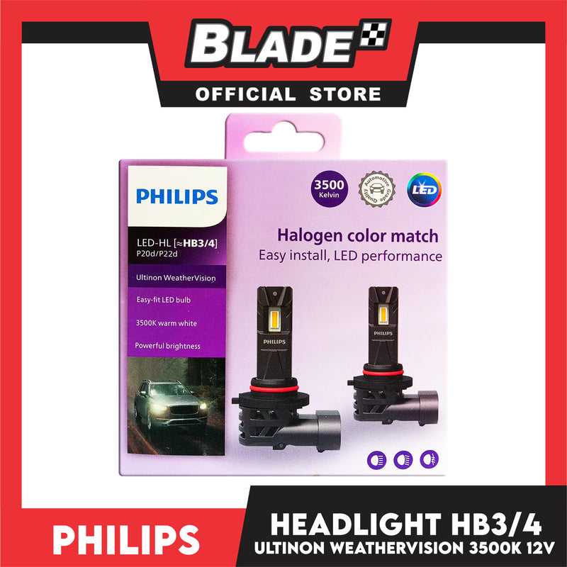 Philips Car Headlight HB3/4 Ultinon Weather Vision 3500K 12V (LUM11005U2510X2)