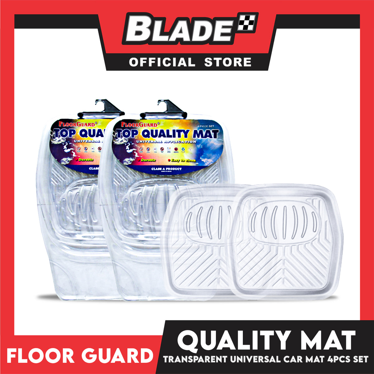 FloorGuard Rubber High Side Transparent Car Mat FGM-5500 PCL (5-Piece Set)