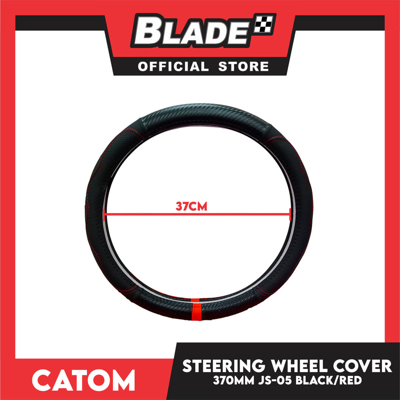 Catom Gold Label Line Steering Wheel Cover 370-380mm JS-05 (Black/Red)