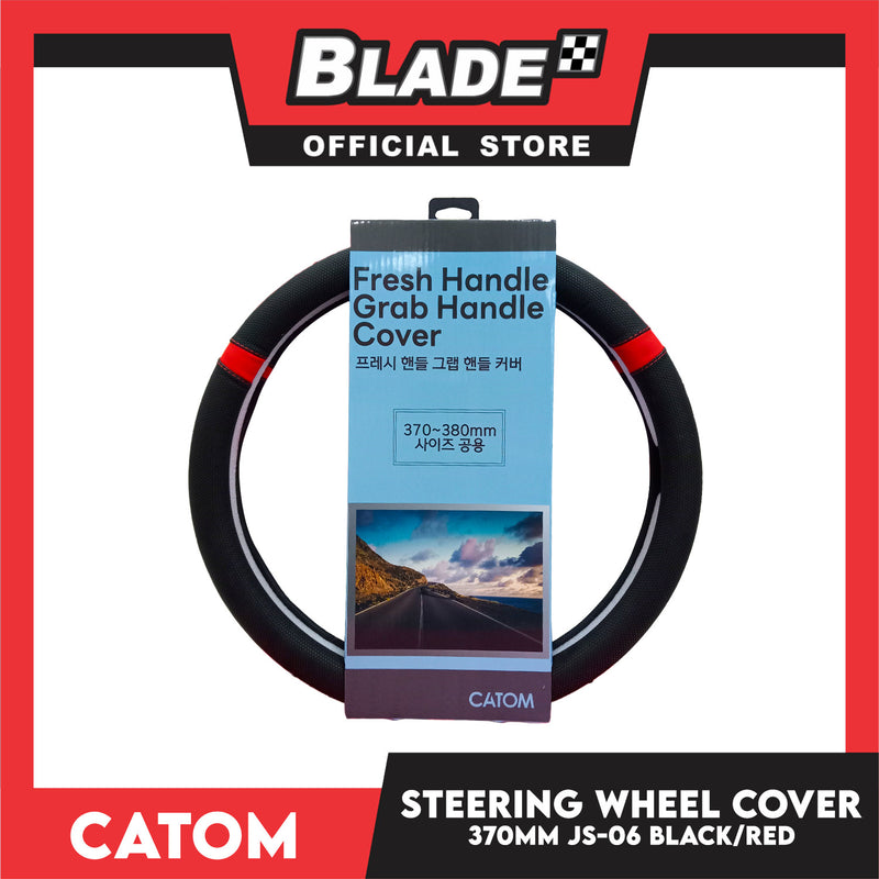 Catom Fresh Handle Grab Steering Wheel Cover 370-380mm JS-06 (Black/Red)