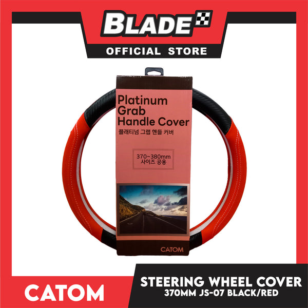 Catom Platinum Grab Steering Wheel Cover 370-380mm JS-07 (Black/Red)