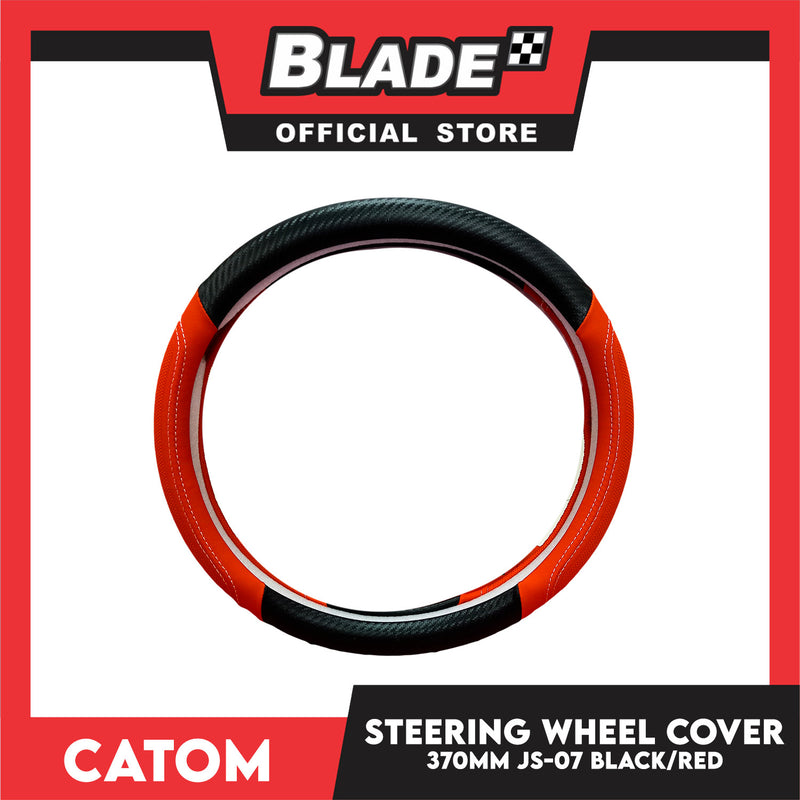 Catom Platinum Grab Steering Wheel Cover 370-380mm JS-07 (Black/Red)