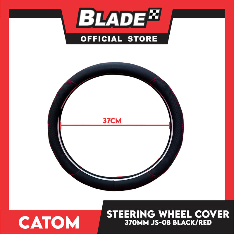 Catom Night Grab Steering Wheel Cover 370-380mm JS-08 (Black/Red)