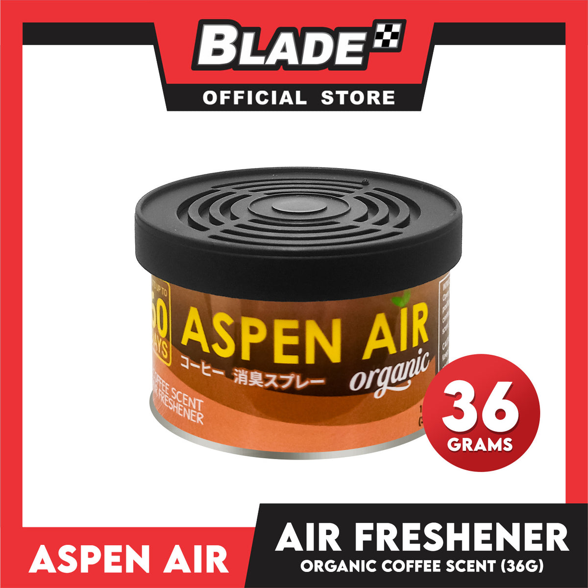 Aspen Air Organic Car Air Freshener (Coffee Scent) 36g