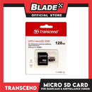 Transcend MicroSD 128gb UHS-I 350v +  Micro SD Adaper/Card Reader
