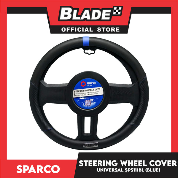 Sparco Steering Wheel Cover SPS111BL (Black/Blue) for Toyota, Mitsubishi, Honda, Hyundai, Ford, Nissan, Suzuki, Isuzu, Kia, MG and more