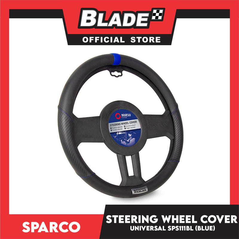 Sparco Steering Wheel Cover SPS111BL (Black/Blue) for Toyota, Mitsubishi, Honda, Hyundai, Ford, Nissan, Suzuki, Isuzu, Kia, MG and more