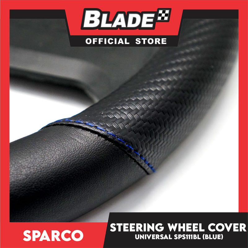 Sparco Steering Wheel Cover SPS111BL (Black/Blue) for Toyota, Mitsubishi, Honda, Hyundai, Ford, Nissan, Suzuki, Isuzu, Kia, MG and more