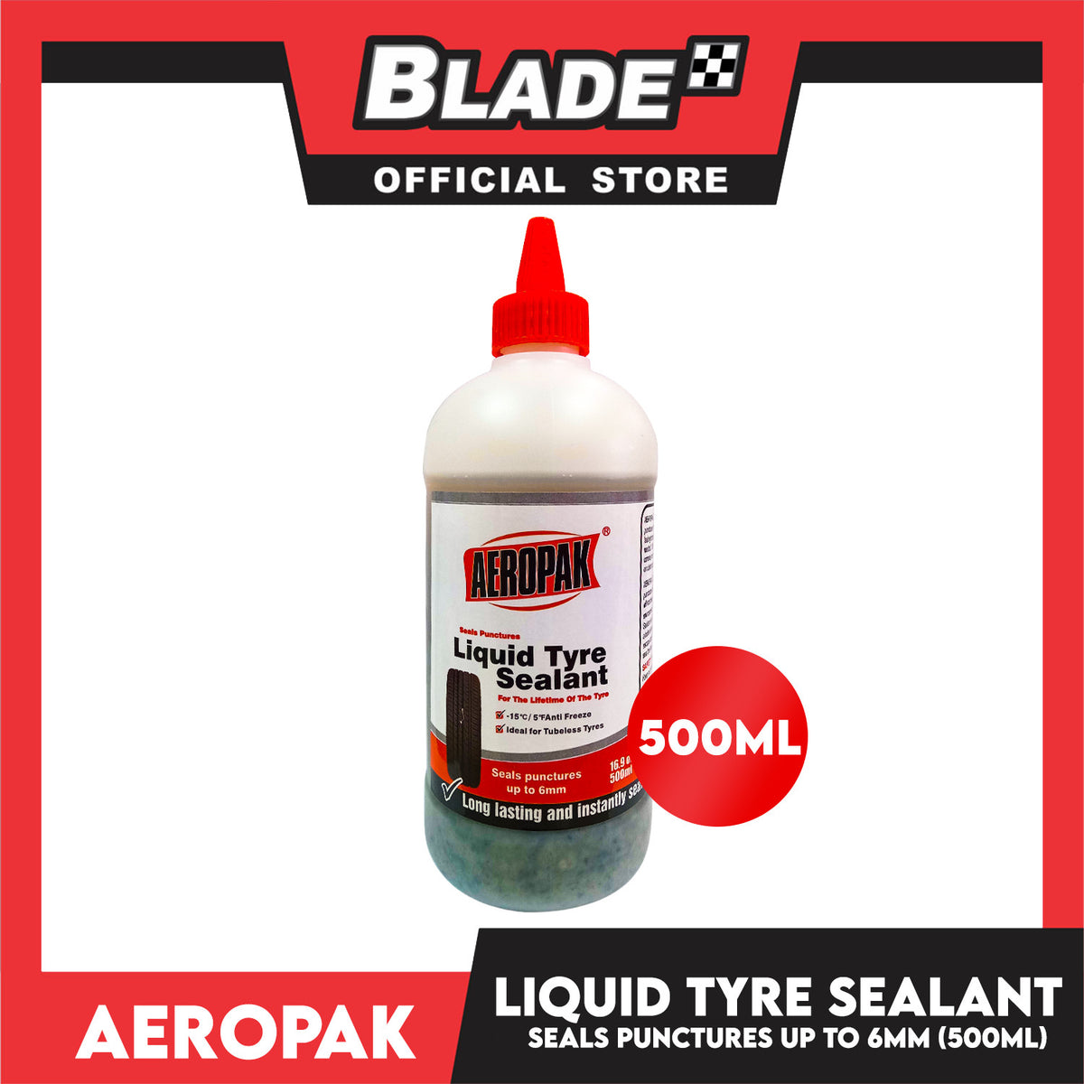 Aeropak Liquid Tyre Sealant 500ml