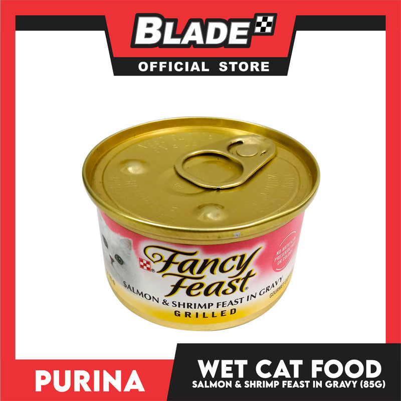 Purina Fancy Feast Grilled Salmon & Shrimp Feast in Gravy Adult Wet Cat Food In Can 85g