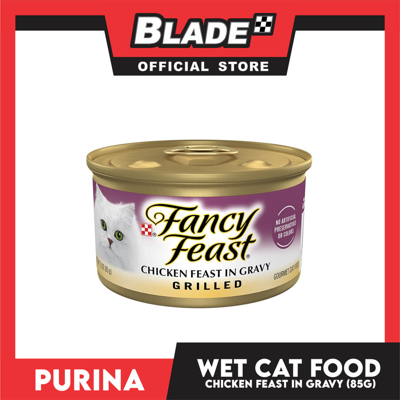 Purina Fancy Feast Grilled Chicken Feast in Gravy Adult Wet Cat Food In Can 85g