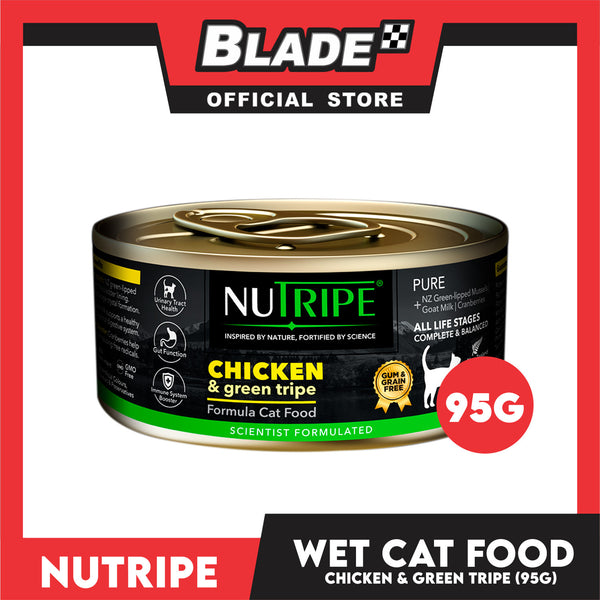 Nutripe Chicken and Green Tripe Pure (Gum-free) 95g Cat Wet Food for All Life Stages