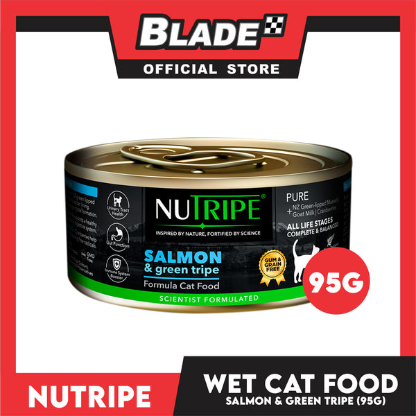 Nutripe Salmon and Green Tripe Pure (Gum-free) 95g Cat Wet Food for All Life Stages