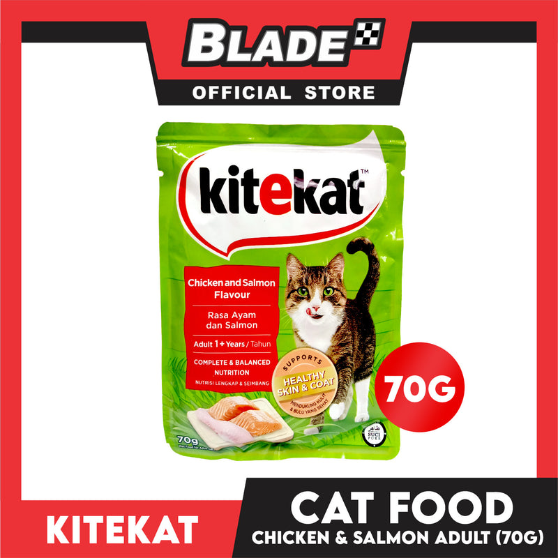 6pcs Kitekat Wet Cat Food in Pouch for Adult 70g (Chicken and Salmon)