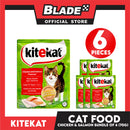 6pcs Kitekat Wet Cat Food in Pouch for Adult 70g (Chicken and Salmon)