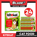 24pcs Kitekat Wet Cat Food in Pouch for Adult 70g (Chicken and Salmon)