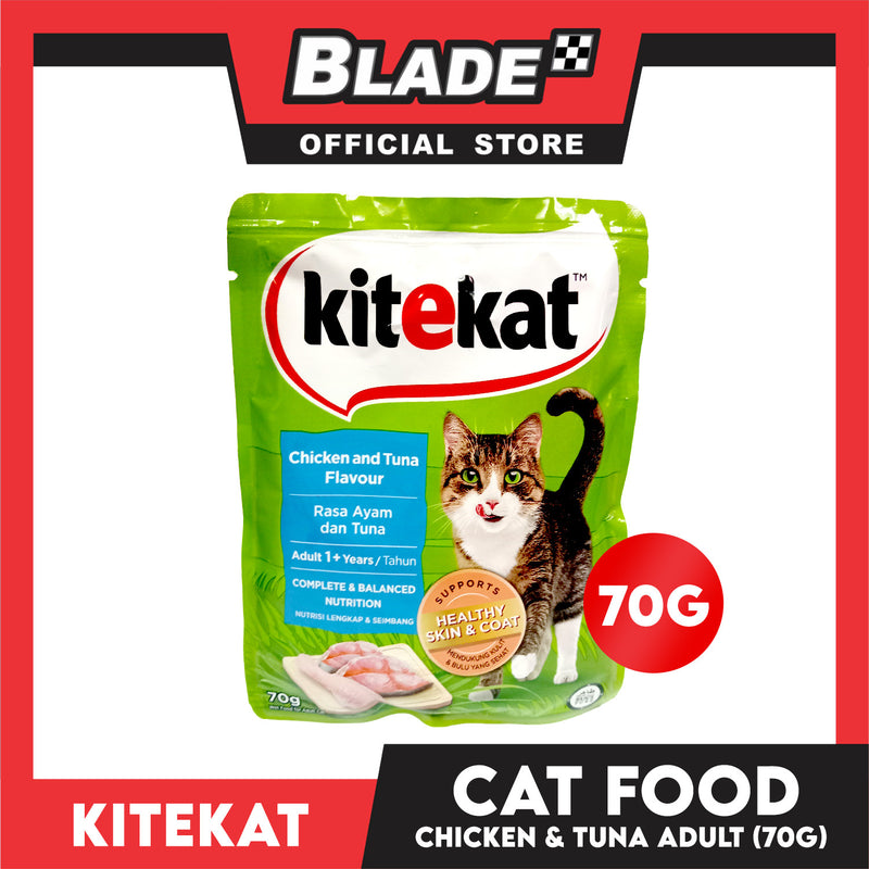 6pcs Kitekat Wet Cat Food in Pouch for Adult 70g (Chicken and Tuna)