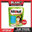 12pcs Kitekat Wet Cat Food in Pouch for Adult 70g (Chicken and Tuna)