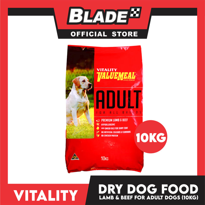 Vitality Valuemeal Premium Lamb and Beef 10kg for Adult Dog Food All Breeds