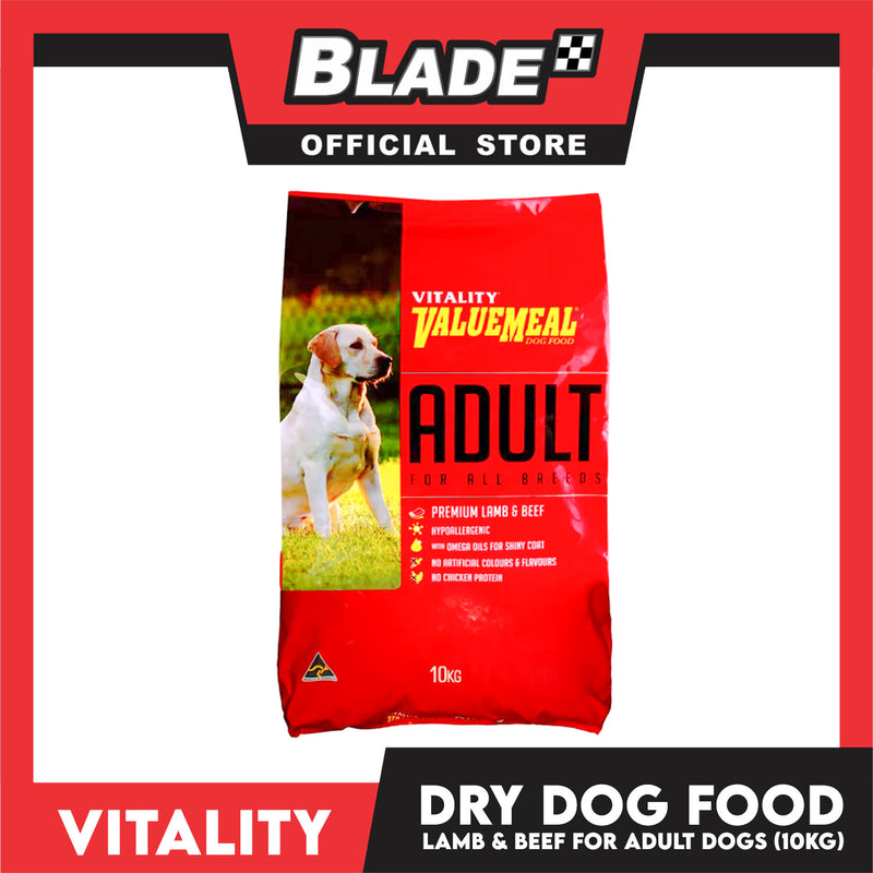 Vitality Valuemeal Premium Lamb and Beef 10kg for Adult Dog Food All Breeds