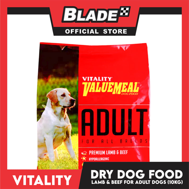 Vitality Valuemeal Premium Lamb and Beef 10kg for Adult Dog Food All Breeds