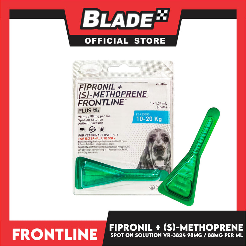 Frontline Plus For Dogs 10 20kg 1 Pipette 1.34ml Anti Tick And Flea Spot On Anti Itch Safe For Lactating and Pregnant Dogs No Prescription Required