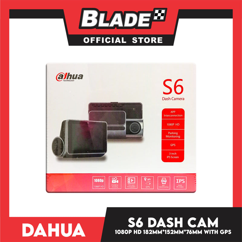 Dahua Dash Camera S6 1080p HD Dual Camera Front and Rear, GPS and Parking Monitoring